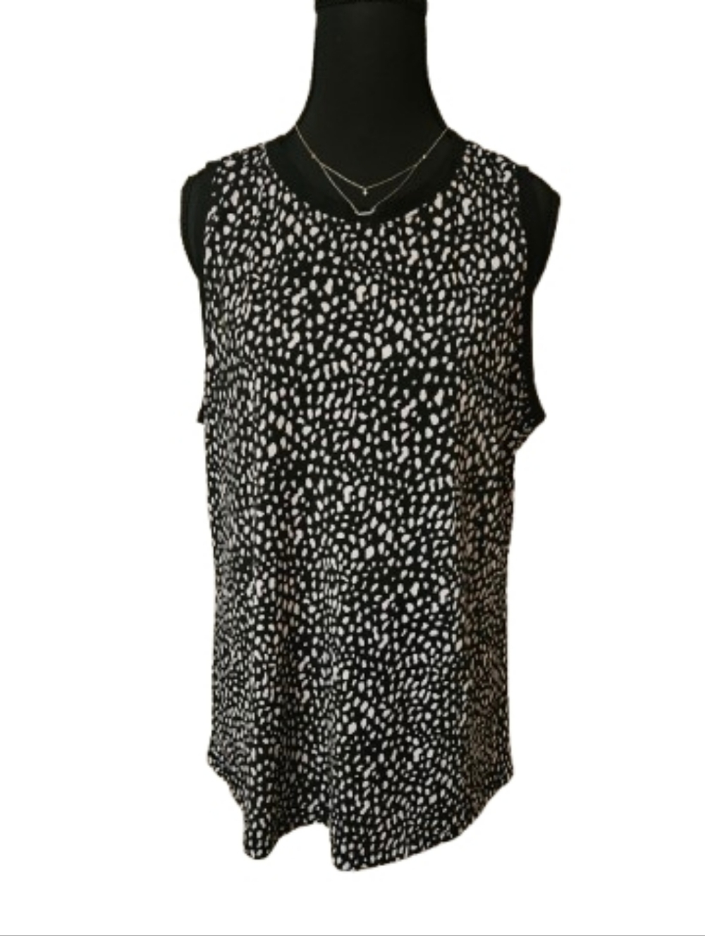 Dokotoo Women's Large Black And White Sleeveless Top